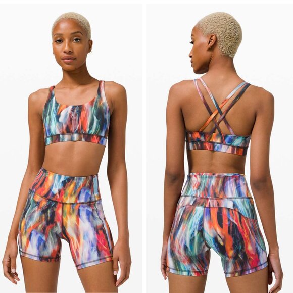 Lululemon Energy Bra *Medium Support B–D Cup In Chroma Fusion Multi Size 4 - Picture 1 of 5